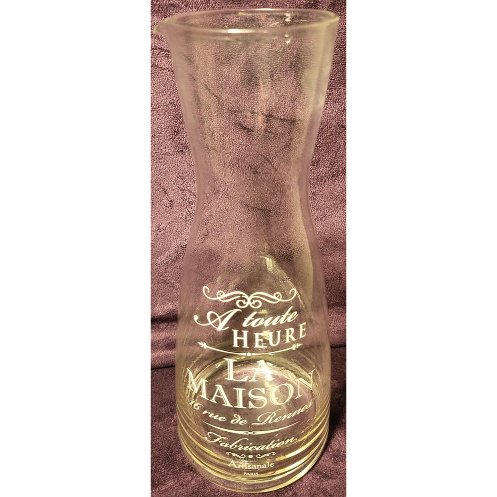 Wine Carafe A Toute Heure La Maison Artisanale Fabrication 10 Inches Tall